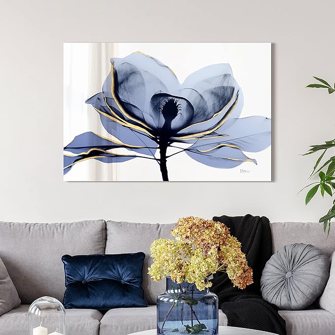 Empire Art Direct Frameless Free Floating Tempered Glass Panel Graphic Wall Art Ready to Hang, 32" x 48", Golden Midnight 2