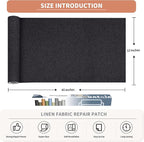 Fine Linen Fabric Patches, Self-Adhesive, Extra Large 12x40 Inch, Multi Color, for Sofa & Clothes Repair