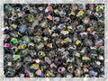 1.8 oz (50g, Approx. 600pcs) of Faceted Fire Polished Pressed Czech Glass Beads 4mm (0.16in), Crystal Vitrail 00030-28101 BCV