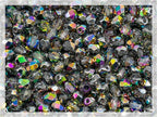 1.8 oz (50g, Approx. 600pcs) of Faceted Fire Polished Pressed Czech Glass Beads 4mm (0.16in), Crystal Vitrail 00030-28101 BCV