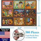 Think2Master Holiday Collage 500 Pieces Large Format Jigsaw Puzzle: Kids 12+, Teens, Adults & Families. A Year of Celebration an Excellent Present for Birthdays, Christmas. Size: 26.8” X 18.9”