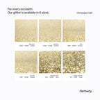 Hemway Polyurethane & Epoxy Resin Glitter 100g / 3.5oz Metallic Crystal Flake Additive for Flooring Jewelry Tumblers Glass Pigment - Extra Chunky (1/24" 0.040" 1mm) - Champagne Gold