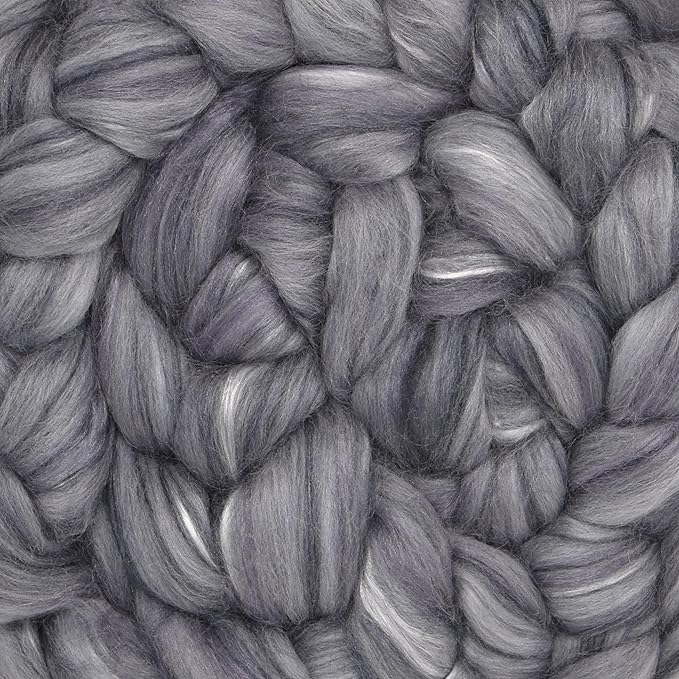Merino Silk Luxe Tonal Designer Blend. Superfine Merino, Mulberry Silk, Tussah Silk. Top Roving for Spinning or Felting. Stardust 1oz