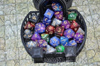 SmartDealsPro 6 x 7 Sets (42 pcs) Glitter Polyhedral Dice Sets with Pouches for DND RPG MTG Dungeon and Dragons Table Board Roll Playing Games D4 D8 D10 D12 D20 (Color 2)