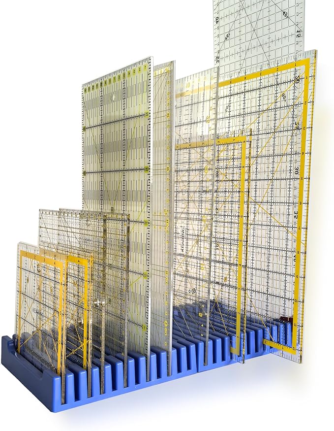 Storage Rack for Quilting Rulers, 12 Slot Ruler Holder Organizer and Storage (2-Pack)