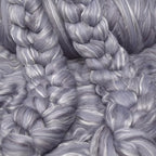 Merino Silk Luxe Tonal Designer Blend. Superfine Merino, Mulberry Silk, Tussah Silk. Top Roving for Spinning or Felting. Silver Mist 4oz