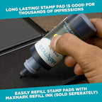 MaxMark Large Premium Black Ink Stamp Pad - 3.5" x 6.25" - Quality Felt Pad