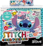 Fashion Angels Disney Stitch Color & Collage Design Set, Includes 15 Colorable Posters & 7 Sticker Sheets, Ideal Crafts Activity for Kids Ages 8 and Up