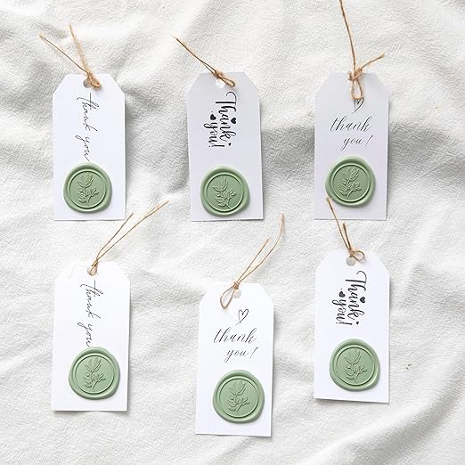 PONATIA Sage Green Wax Seal Stickers - 50 Pcs Self- Adhesive Wedding Invitation Seal Stickers, Perfect for Invitation Cards, Envelopes, Christmas Cards, Gift Wrapping, Party Menu Décor