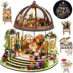 ISSEVE Book Nook Kit, Miniature House Kit with LED Light, Wood Garden DIY Mini House Building Kit, Tiny Dollhouse Home Decor, Halloween Christmas Birthday Crafts Gifts for Adults (Hanging Garden)