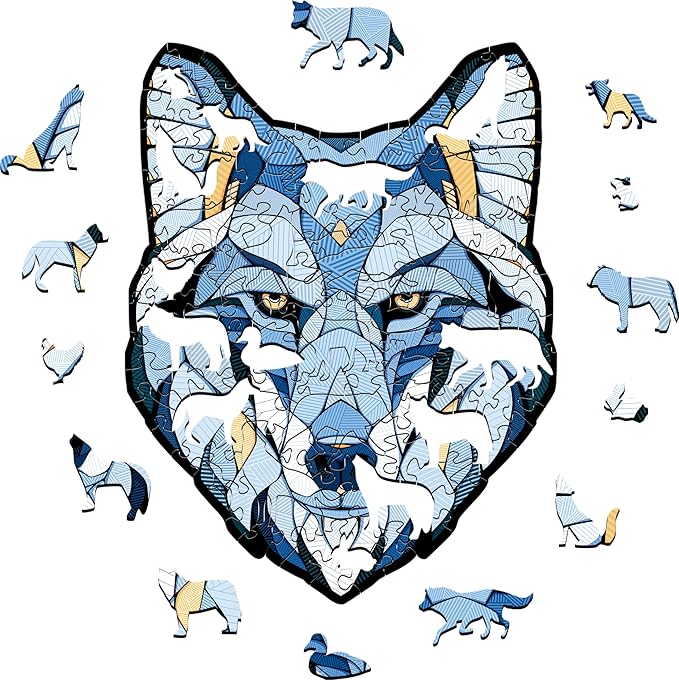 Wolf S Wooden Puzzle - a Captivating 140-piece Challenge for Puzzle Eenthusiasts and Home Décor