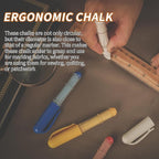 (2-pack) Fabric Chalk Markers -Erase Tailor’s Chalk for Quilting and Sewing - Compatible with Most Fabrics - With Dosing Wheel Technology, Red & White