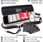 Quiver Time White Quiver Card Carrying Case - TCG Cards Deck Box Holder for Trading Cards, MTG Bag Playing Card Case (+Wrist & Shoulder Strap, Dividers, Separators, Corner Pads + 100 Apollo Sleeves)