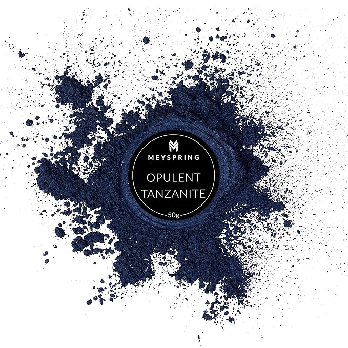 MEYSPRING Opulent Tanzanite - Intense Blue Mica Powder for Epoxy Resin - Navy Blue Pigment - Resin Art Supplies - Epoxy Resin Color Pigment - Blue Dye