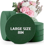 Maitys 12 Pieces Round Floral Foam Wet Green Flower Foam DIY Flower Arrangement Kit for Aisle Wedding Party Decoration(8 x 8 x 1.57 Inches)