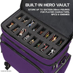 ENHANCE Travel Bag for DND Collector's Edition, Bag Compatible with Dungeons and Dragons, Battle Mat Holder, Dice Pockets and Accessories, Carry 4-8 Books (Purple Dragon)