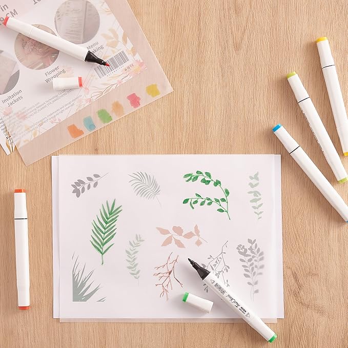 70 Sheets Transparent Vellum Paper - 8.5 x 11in 100GSM Translucent Matte Art Paper for DIY Printing Drawing Invitations Greeting Cards Decor Gift Wrapping PAP02TP