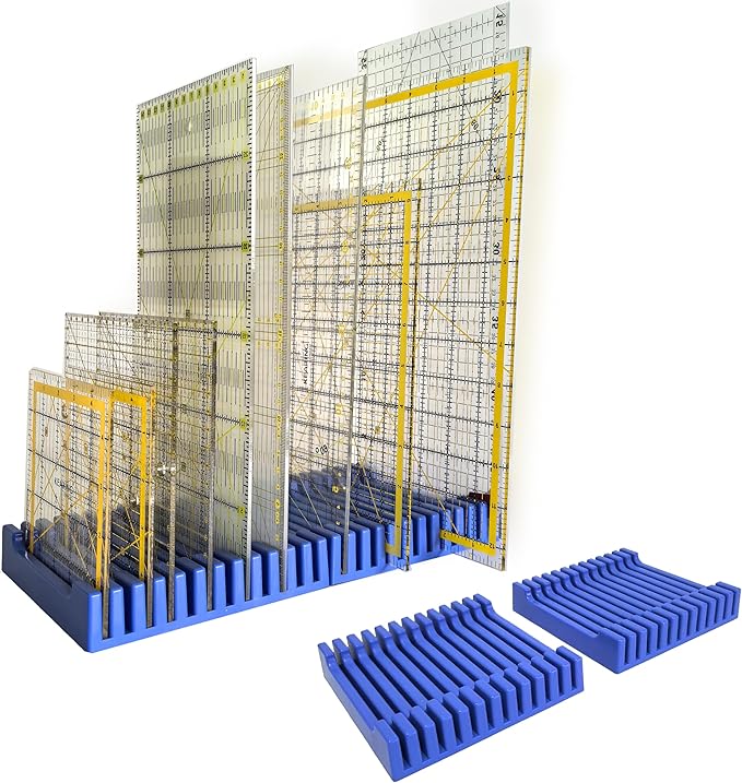 Storage Rack for Quilting Rulers, 12 Slot Ruler Holder Organizer and Storage (4-Pack)