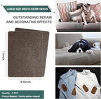 Azobur Couch Patch Repair Fabric,Microfiber Fabric, Self-Adhesive, for Sofa Repair and Upholstery, 2 Pieces, 9.5 x 11 inches (Dark Brown)