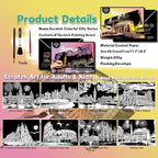Scratch Art Painting Kit for Adults-8 Sheets A4 Rainbow Scratch Painting Paper Craft Set with City Landmarks|Stress Relief Gift for Travel&Craft Lovers|Scratch Art Home Decor(Europe Series 2)