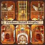 Book Nook Kit, Global Library Booknook with LED Light, DIY Miniature Dollhouse, Dual Power Options (Battery/Type-C), Unique Bookshelf Decor, Gift for Adults and Teens