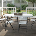 COSCO 6 Foot Blow Molded Folding Table, White