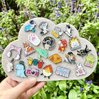 20/40/50 Pcs Cute Enamel Backpack Pins, Funny Anime Enamel Lapel Pins Bulk Set Cool Brooch Button Pins Badge Aesthetic for Backpacks, Bag, Jacket, Kids, Girls, Festival Present (Random Style)