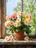 Moohue Art Crafts 14ct Counted Cross Stitch Patterns Kits Flowers Printed Stamped Cross Stitch Kits for Adults Needlepoint Kits (Beautiful Flowers)