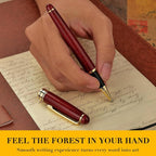 BEILUNER Luxury Wood Ballpoint Pen Writing Set,Rosewood-Elegant Fancy Nice Gift Pen Set for Signature Executive Business Office Fancy Nice Supplies - Christmas Gift Boxed with Extra Refills (Black)