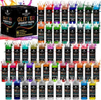 50 Color Glitter Pigment Paste for Epoxy Resin, Mica Metallic Resin Pigment Set, Epoxy Dye Paste & High Concentration Mica Powder for Epoxy Art, Jewelry, Tumblers, Coasters & Crafts