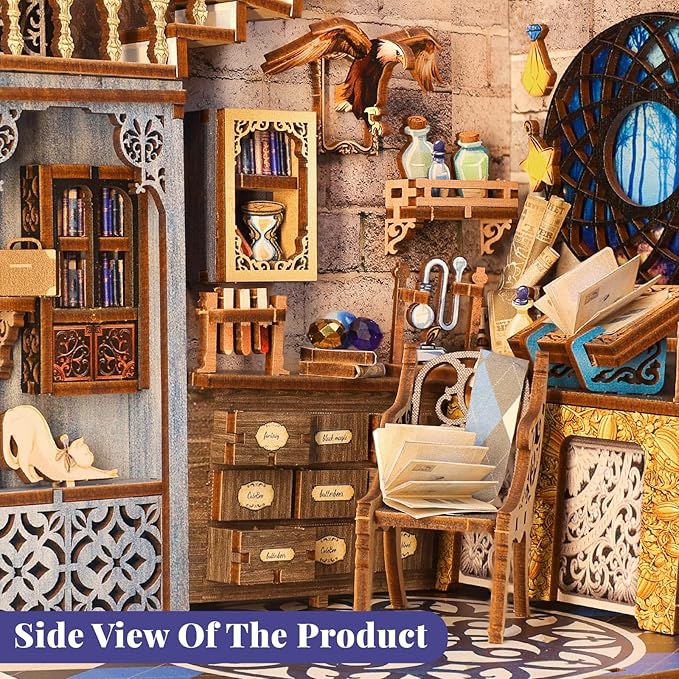CUTEBEE Book Nook Kit - DIY Miniature House Kit for Adults and Teens, Dollhouse Booknook Tiny House Model Build Bookshelf Decor, Gifts for Family, Friends