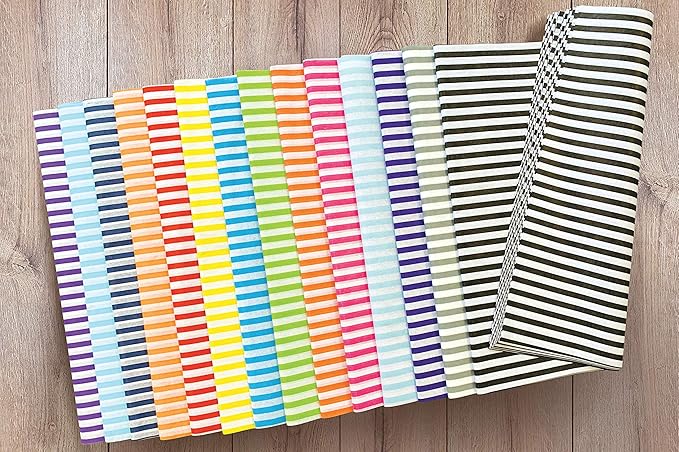 Flexicore Packaging Puple Pin Stripe Print Gift Wrap Tissue Paper Size: 15 Inch X 20 Inch | Count: 10 Sheets | Color: Purple Pin Stripe