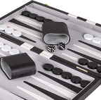 Backgammon Set 18 inch, Large - Classic Board Game for Adults and Kids with Premium Leather Case - Includes Strategy & Tip Guide (Black)