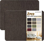 KING MOUNTAIN Coarse Linen Repair Patches, Self-Adhesive Linen Fabric Patches, 8X11 inch 2 PCS, Multi Color, Can be Used for Linen Sofa Repair and Linen Clothes Repair(8" x 11"-2PCS,Chocolate Brown)