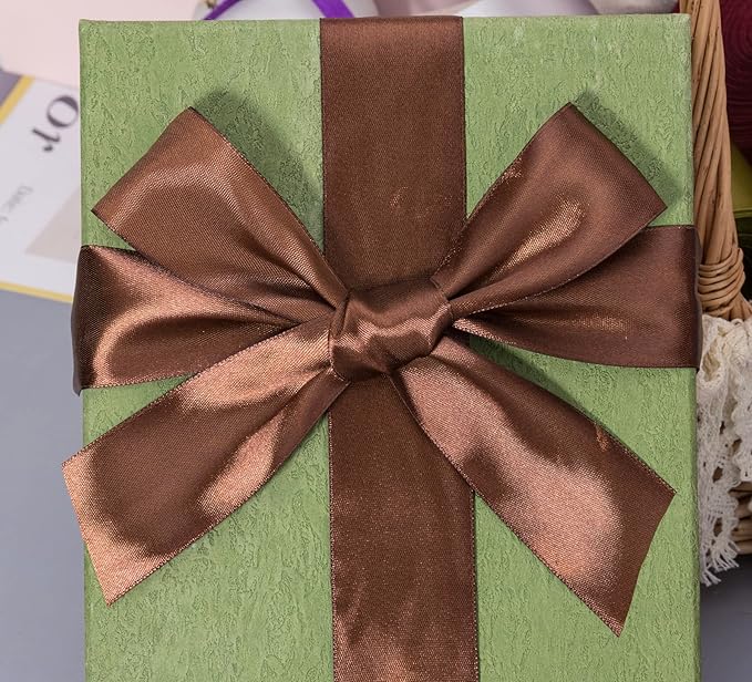 1 1/2 Inch Brown Solid Satin Ribbon, 50 Yards Craft Fabric Ribbon for Gift Wrapping Floral Bouquets Wedding Party Decoration