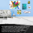 U.S. Art Supply Square Stretched Canvas for Painting 12x12 inch Gallery Depth 1-1/2" Thick, 3-Pack - 12oz Acrylic Gesso Triple Primed, Professional Artist Quality, 100% Cotton - Pouring, Oil Paint