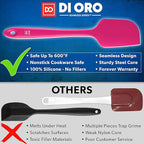 DI ORO Silicone Spatula Set - Rubber Kitchen Spatulas for Baking, Cooking, & Mixing - 600°F Heat-Resistant & BPA Free Silicone Scraper Spatulas for Nonstick Cookware - Dishwasher Safe (3pc, Magenta)