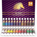 MyArtscape Oil Paint Set - 12ml x 24 Tubes - Lightfast - Heavy Body - Oil-based Colors - Great Pigment Load - Artist Quality Painting Supplies - Professional Craft Paints
