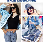 Denim Patches for Inside Jeans - Iron On Patches for Jeans - Jeans Patch for Repairing Pant Holes and Covering Imperfections, Large Size, 4 in. x 60 in.Light Blue