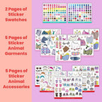 Fashion Angels Pet Fashion Sticker Stylist - 30 Style Sheets for Kids Coloring - Name, Accessorize, and Design Unique Outfits for Your Favorite Animals - Road Trip Essentials - Ages 6 and Up