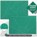 Density-upgraded 24" x 36" Large Self Healing Sewing Mat, Idemeet Rotary Cutting Mat 5 Play Cut Board for Crafts Hobby Project, Scale Size 24" x 36", A1, Green