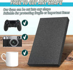 2 PCS Black Foam Padding- 16x12x1 Inch Polyurethane High Density Foam Cuttable Black Sheet Pad Cushioning Inserts for Packing Cases and Crafts