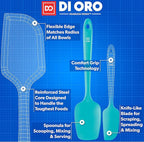 DI ORO Silicone Spatula Set - Rubber Kitchen Spatulas for Baking, Cooking, & Mixing - 600°F Heat-Resistant & BPA Free Silicone Scraper Spatulas for Nonstick Cookware - Dishwasher Safe (3pc, Teal)