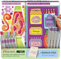 Lifelines FlowArt Activity Pad, 2-Pack & Bonus Pad - Guided Art Meditations with Markers - Hidden Patterns & Pogo-Dot - Coloring Books for Tweens, Adults & Seniors