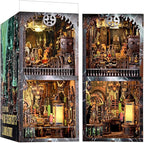 Book Nook Kit - DIY Miniature House Dollhouse Kit for Adults and Teens, Steampunk Booknook Tiny House Bookshelf Decor 3D Wooden Puzzle (Mad Scientist Lab)