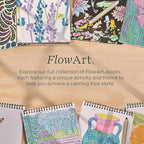 Lifelines FlowArt Activity Pad, 4-Pack - Guided Art Meditations with Markers - Color by Letter, Dot-Art and More, Coloring Books for Teens, Adults & Seniors