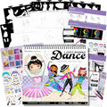 Fashion Angels I Just Wanna Dance Fashion Sketch Set, Create Dance-Themed Outfits with 35 Sketch Pages, 100+ Stickers & Stencils, Fun Craft Kit for Kids