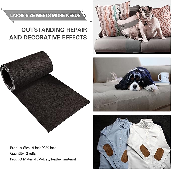 Velvet Repair Patch - Self-Adhesive Flannel Fabric Patch in Multi Colors for Sofas, Car Seats, Handbags, Jacket Holes and Tears
