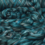 Merino Silk Luxe Tonal Designer Blend. Superfine Merino, Mulberry Silk, Tussah Silk. Top Roving for Spinning or Felting. Meadow Mist 4oz