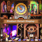 Book Nook Kit - DIY Miniature Dollhouse with LED Lights for Adults & Teens, Fantasy Tarot-Themed 3D Wooden Bookshelf Decor, for Craft Lovers